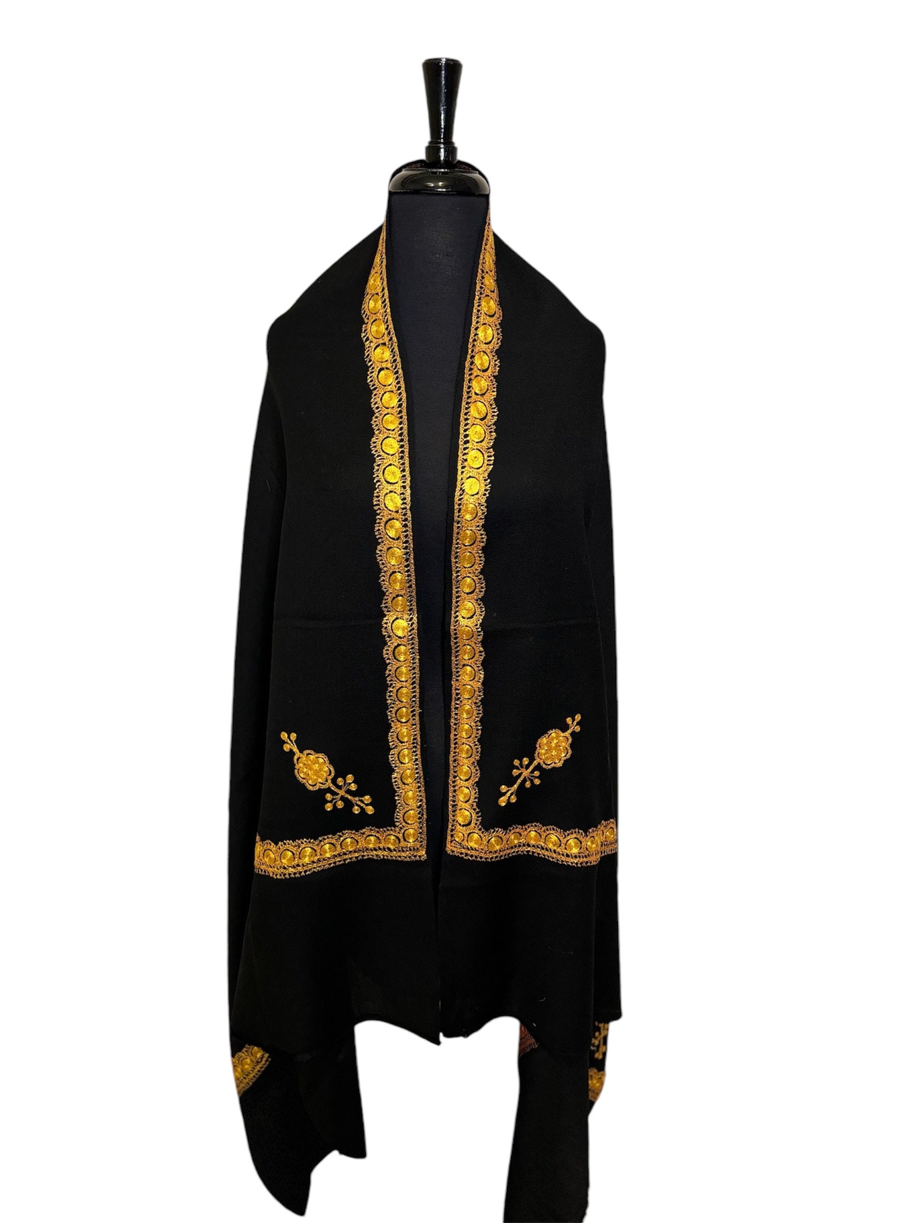 Kashmiri Tilla woolen shawl - Tilla work image 3