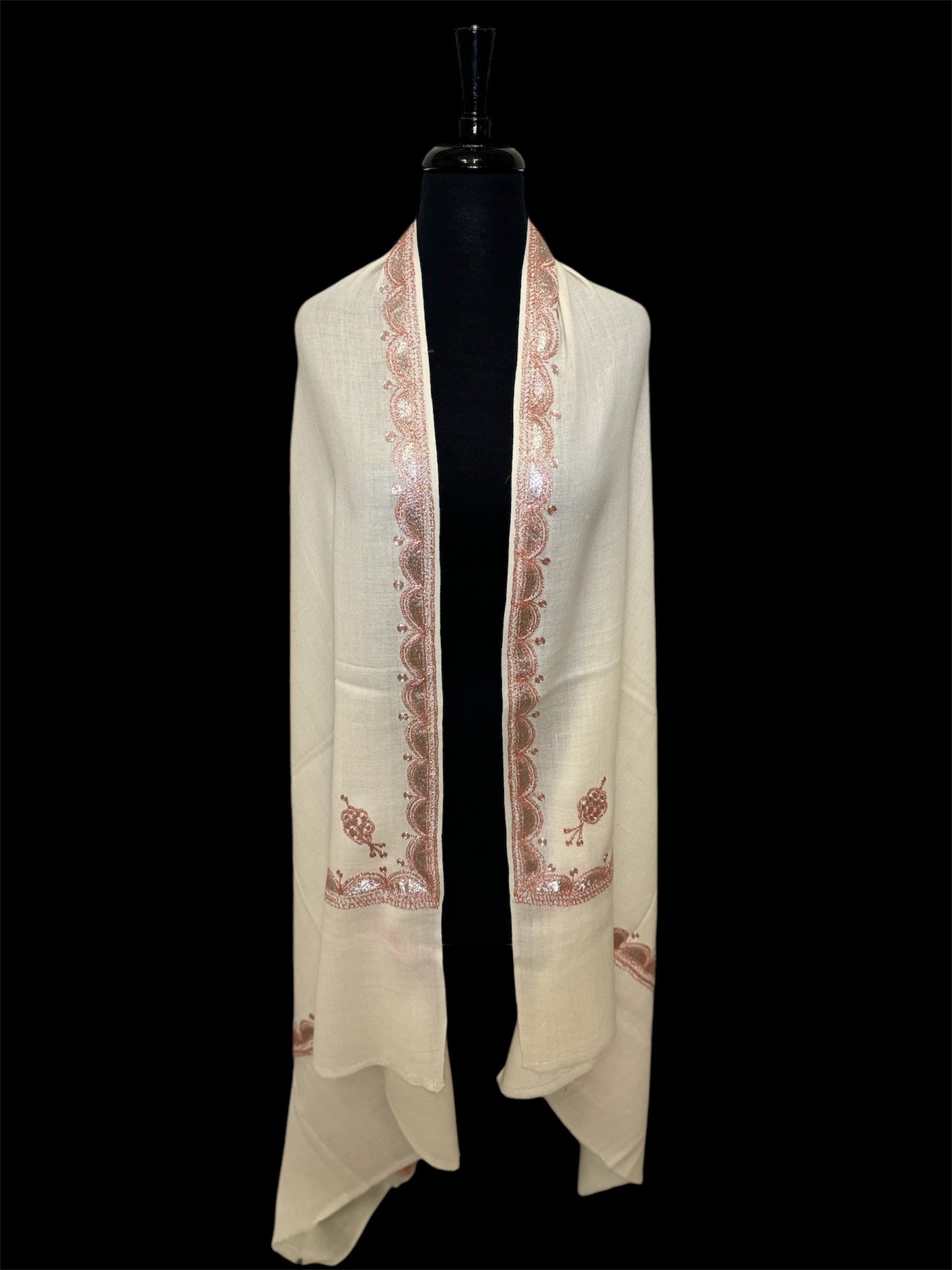 Kashmiri Tilla woolen shawl - Tilla work image 7