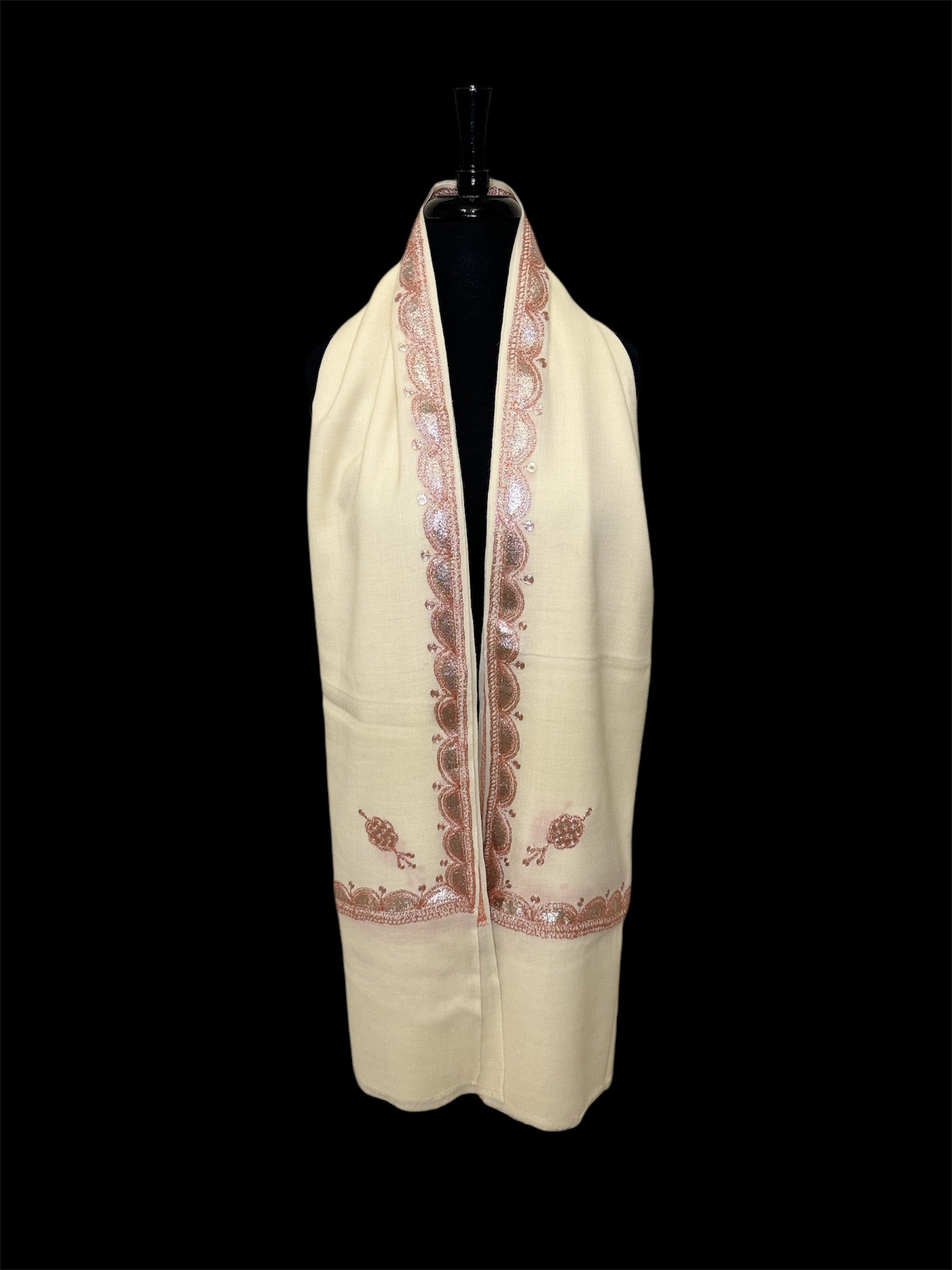 Kashmiri Tilla woolen shawl - Tilla work image 6