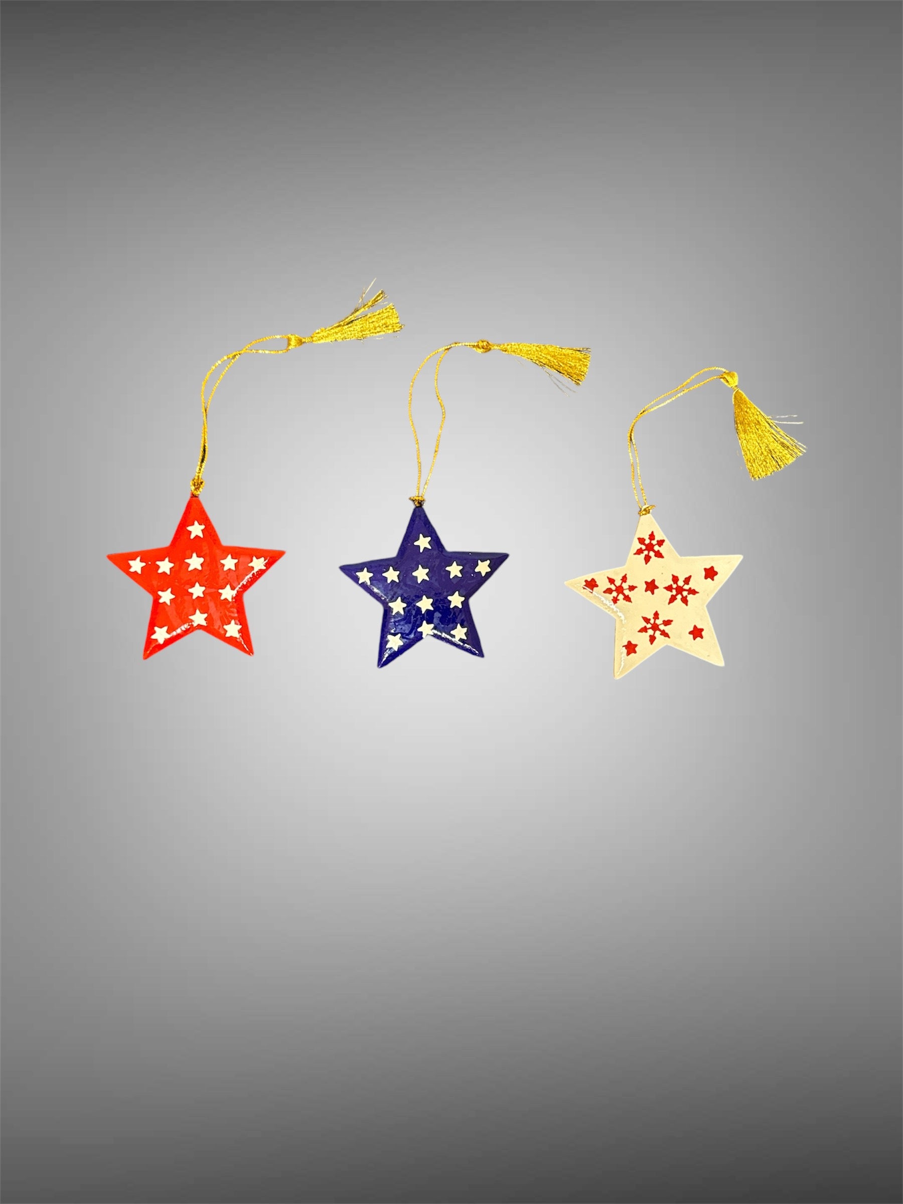 Christmas Ornaments - Paper Mache Stars image 1