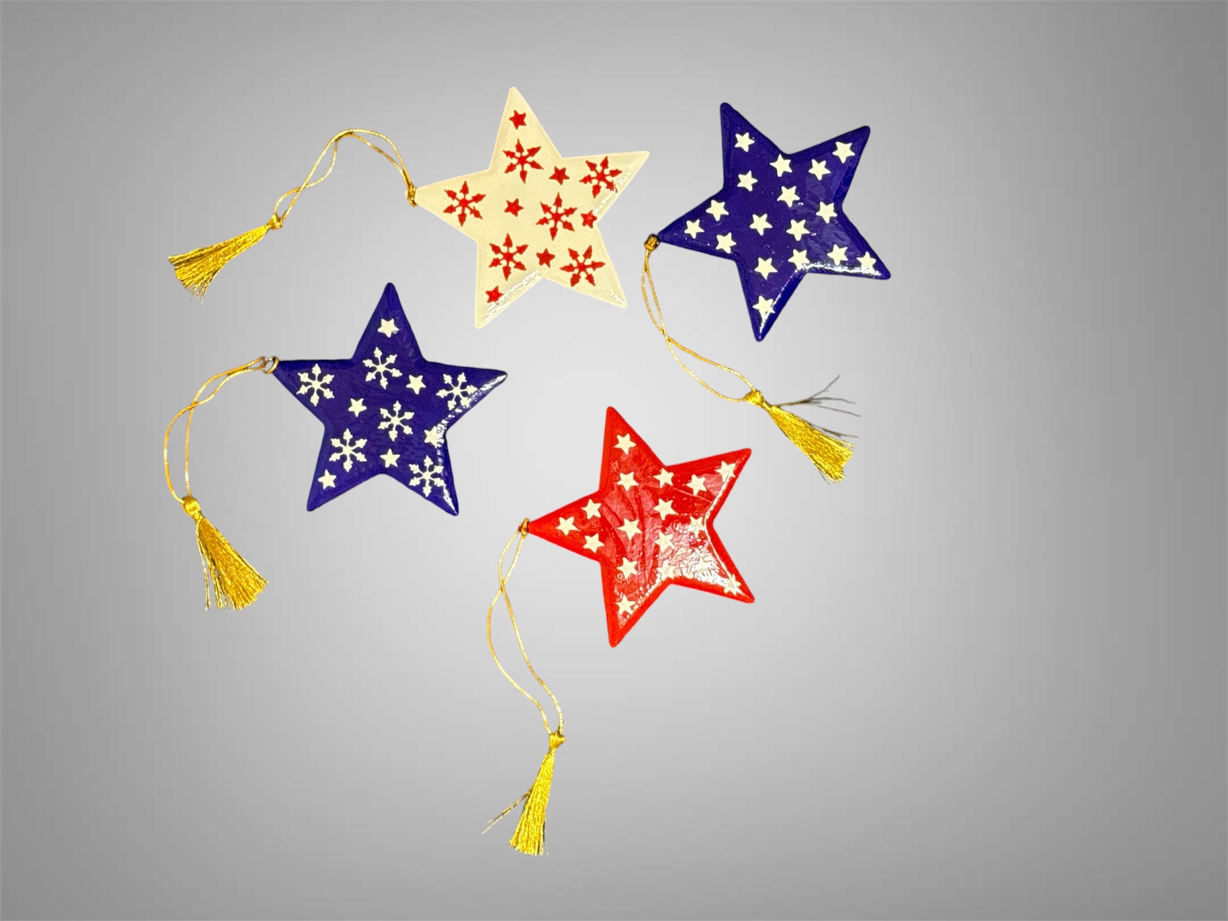 Christmas Ornaments - Paper Mache Stars image 0