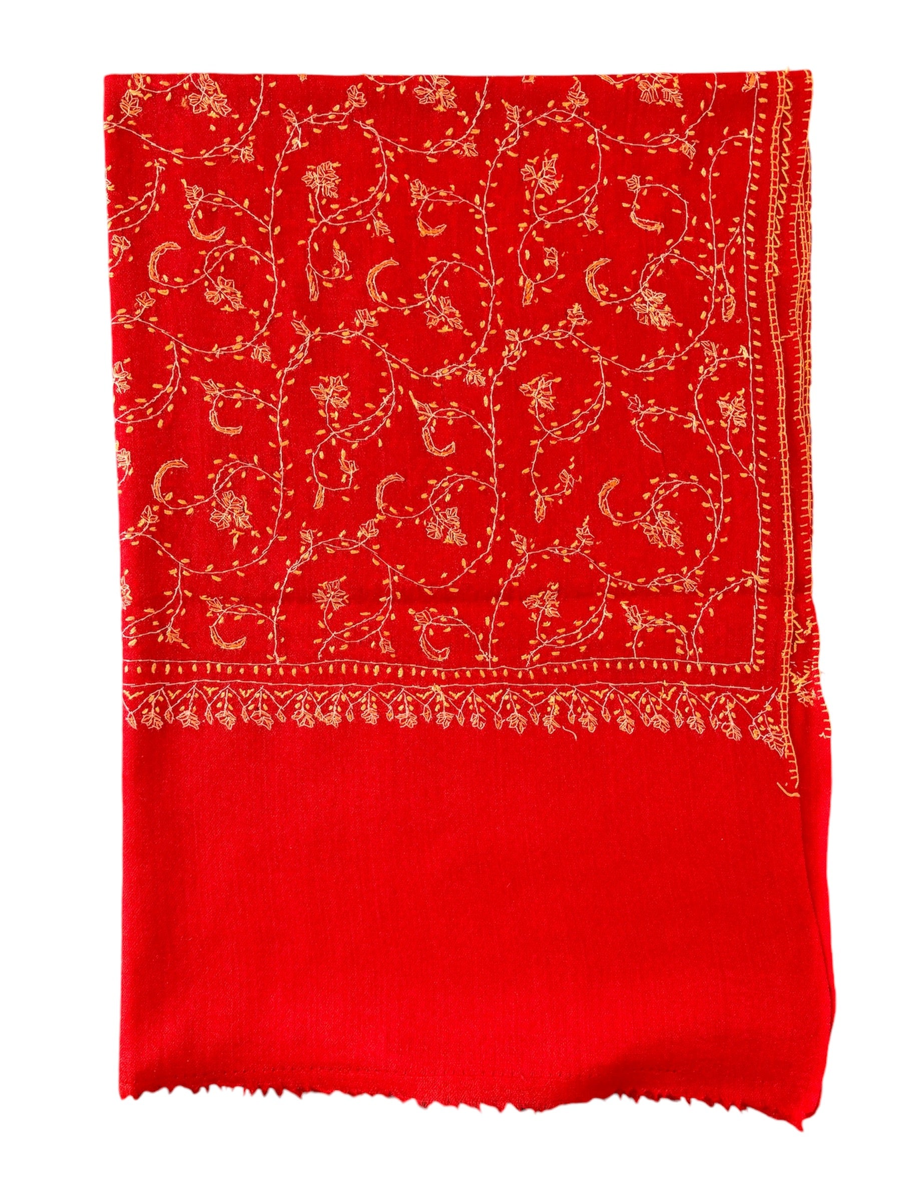 Kashmiri Feather-Light Woolen Stole - Sozni Jalidar Design image 14