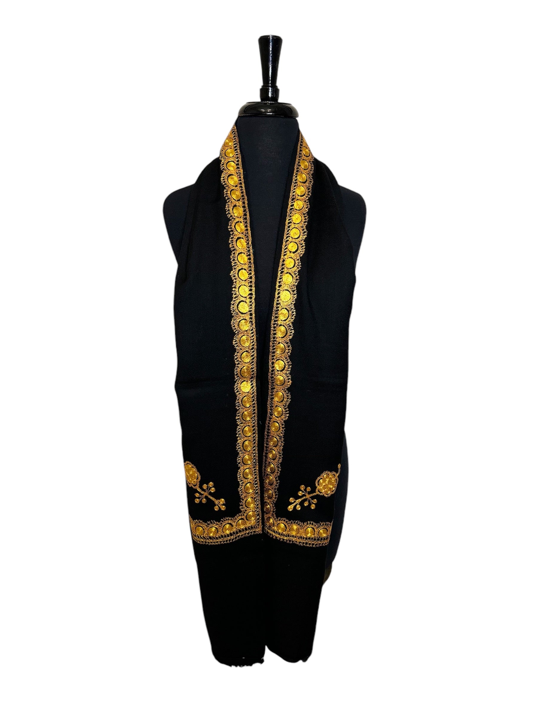 Kashmiri Tilla woolen shawl - Tilla work image 4