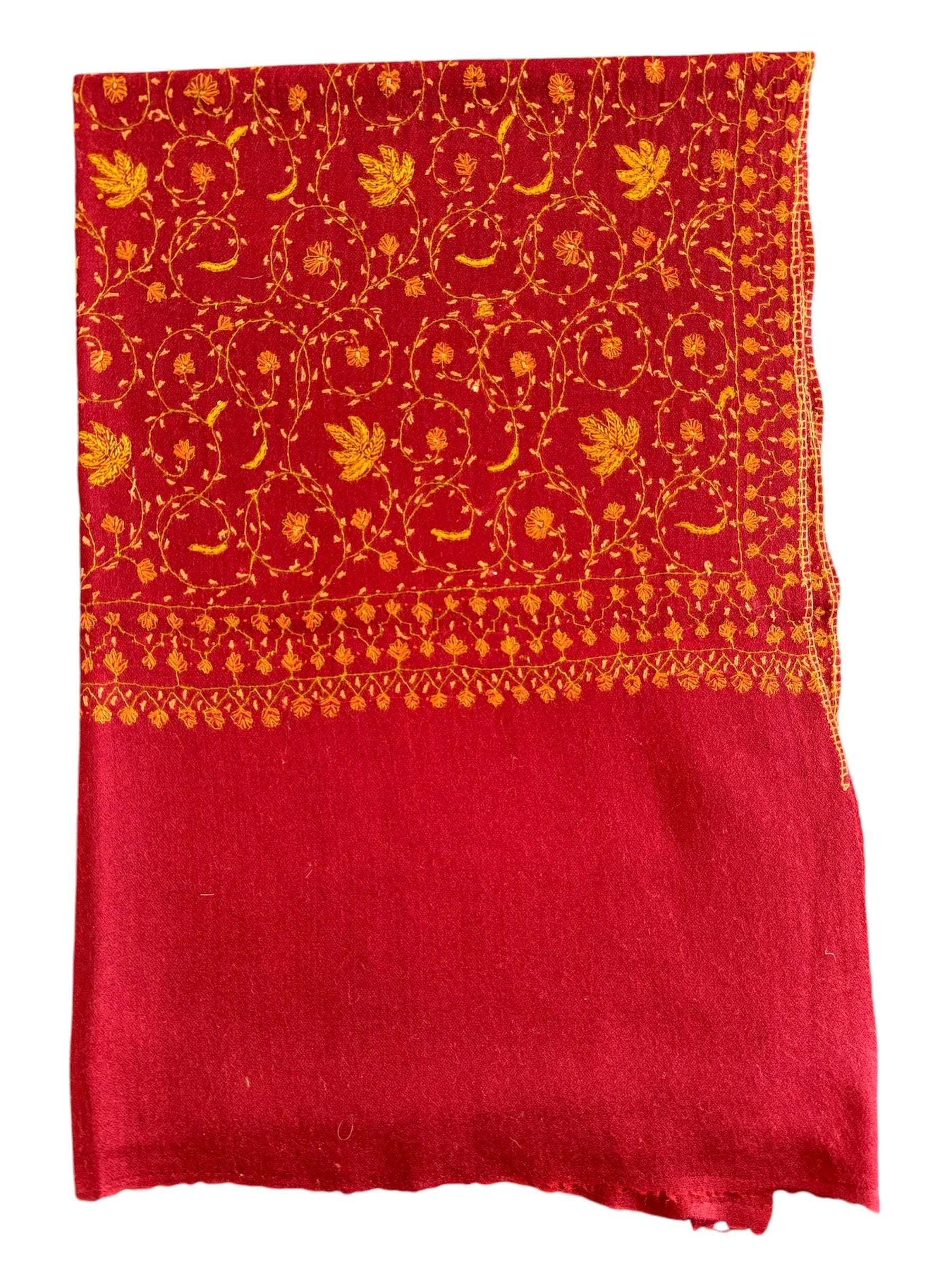 Kashmiri Feather-Light Woolen Stole - Sozni Jalidar Design image 5