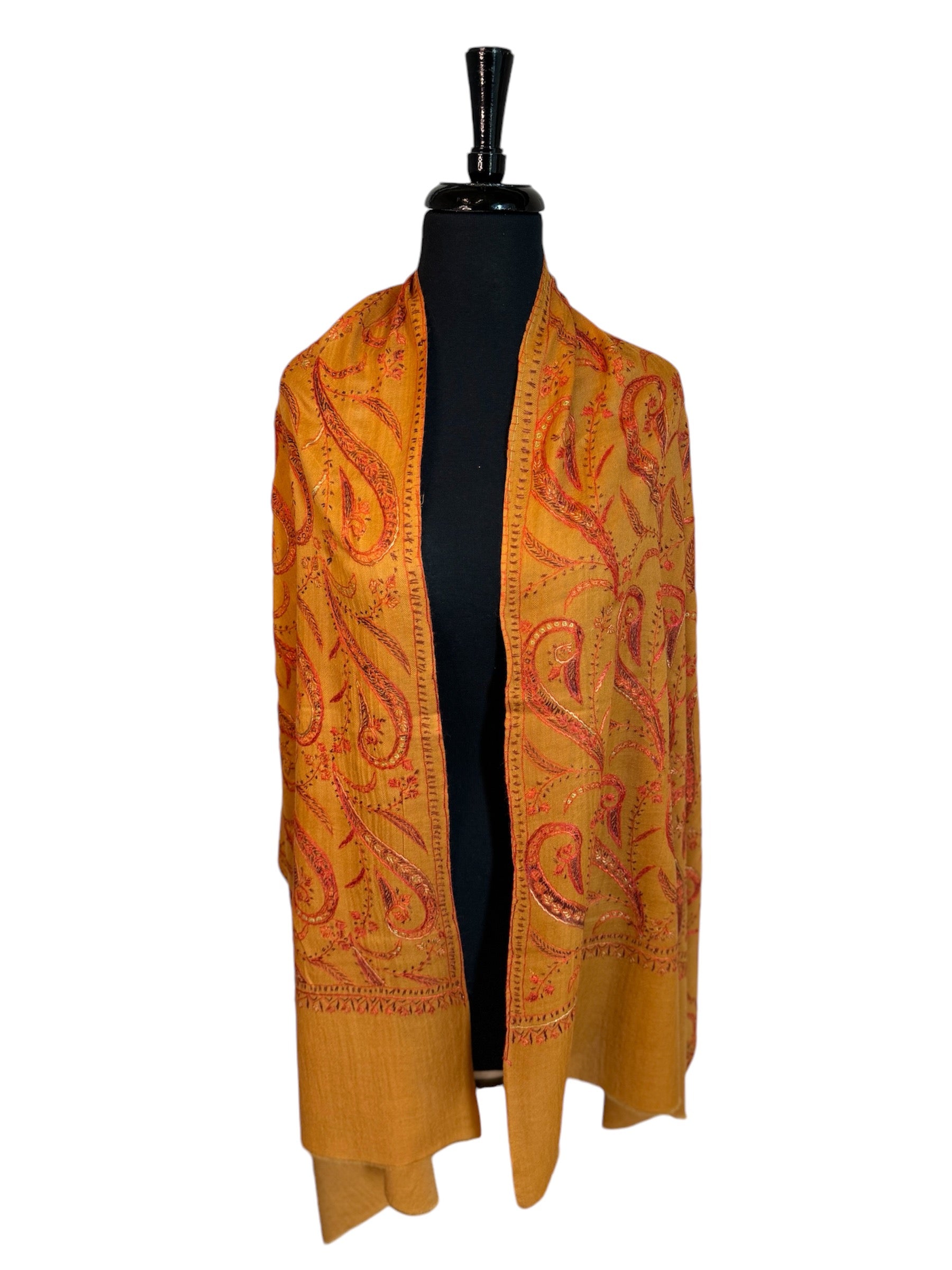 Kashmiri Woolen Stole - Sozni Jalidar Design image 4