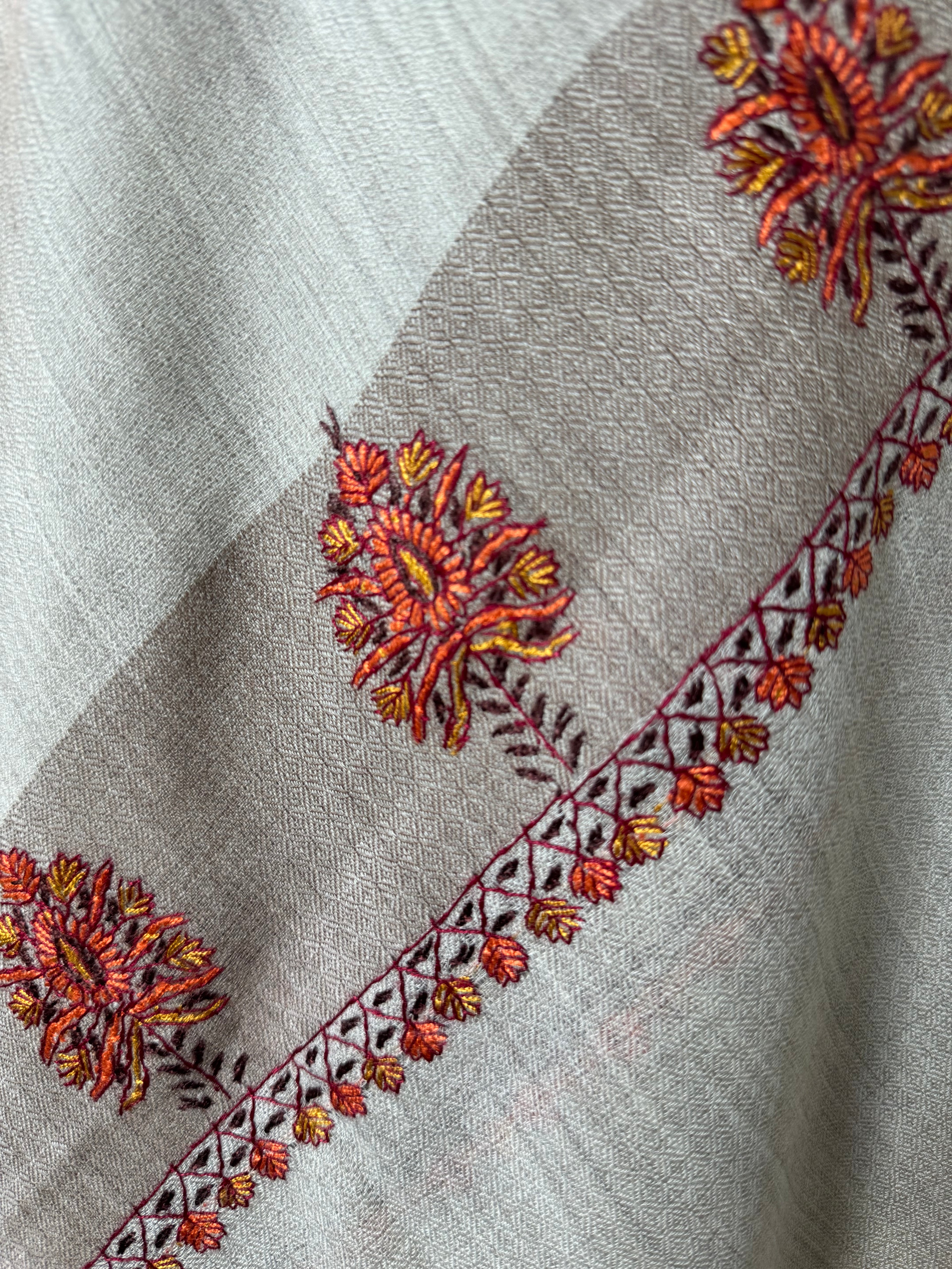 Kashmiri Feather-Light Woolen Wrap - Sozni Neemdor Design