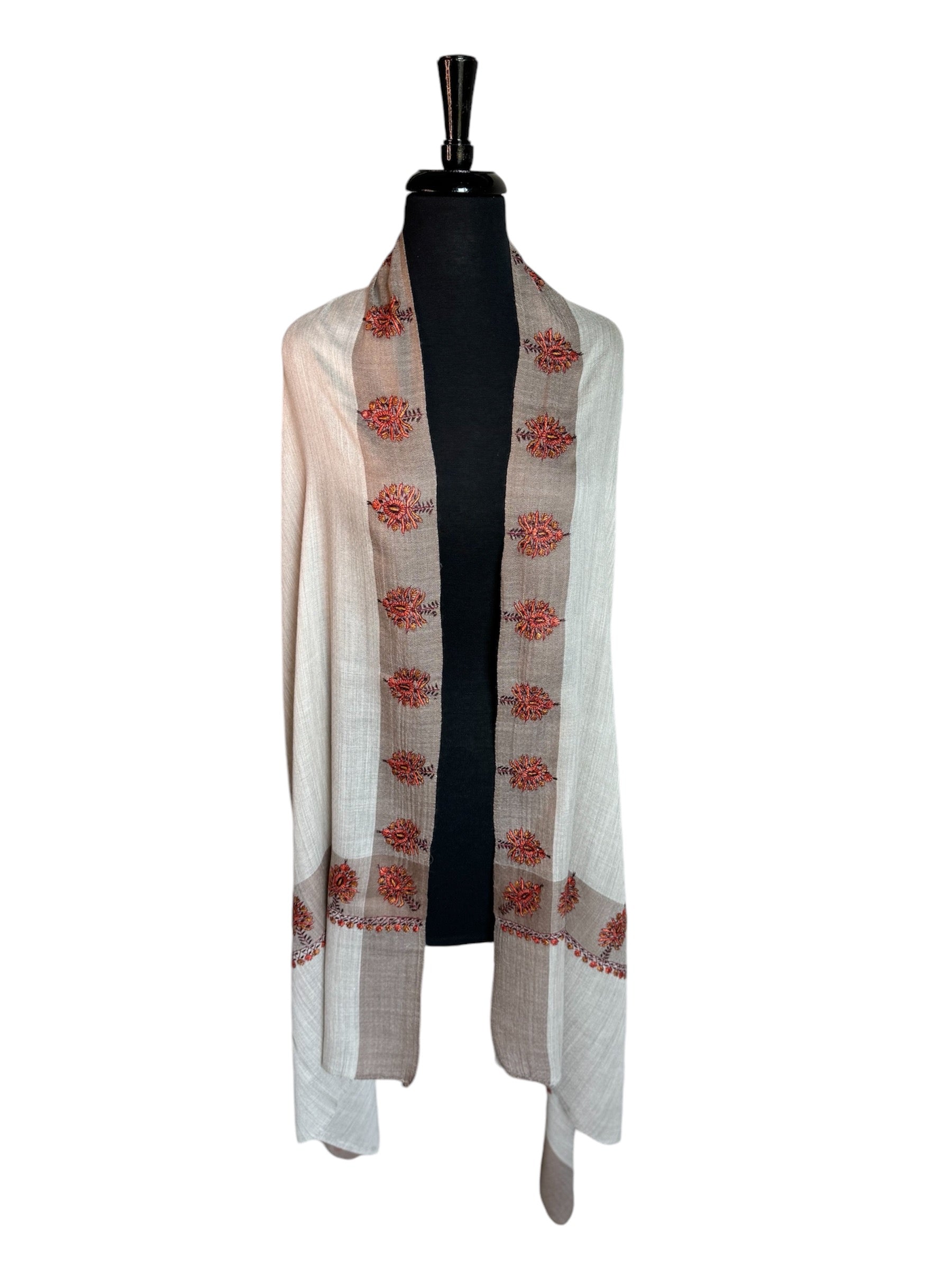 Kashmiri Feather-Light Woolen Wrap - Sozni Neemdor Design