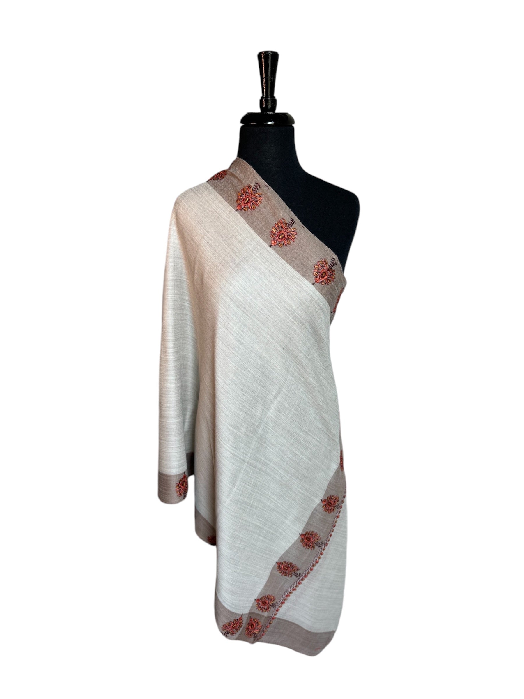 Kashmiri Feather-Light Woolen Wrap - Sozni Neemdor Design