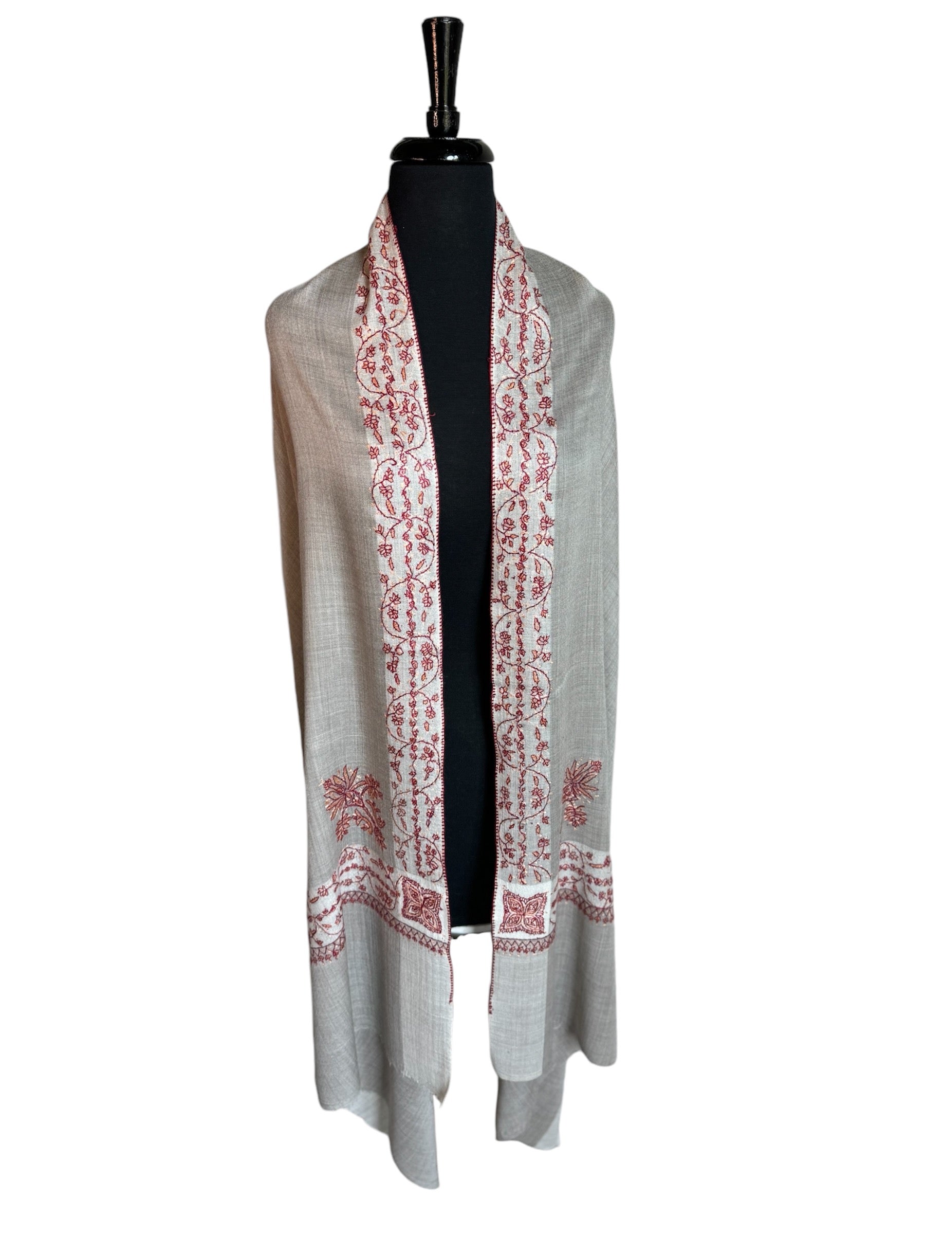 Kashmiri Feather-Light Woolen Wrap - Sozni Neemdor Design