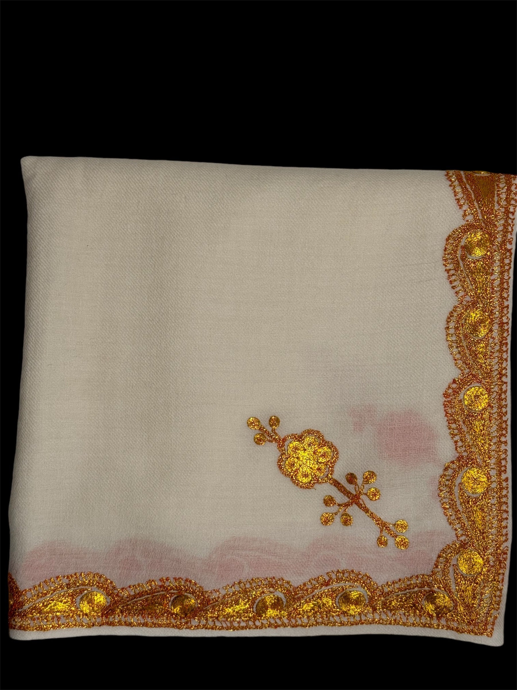 Kashmiri Tilla woolen shawl - Tilla work image 2