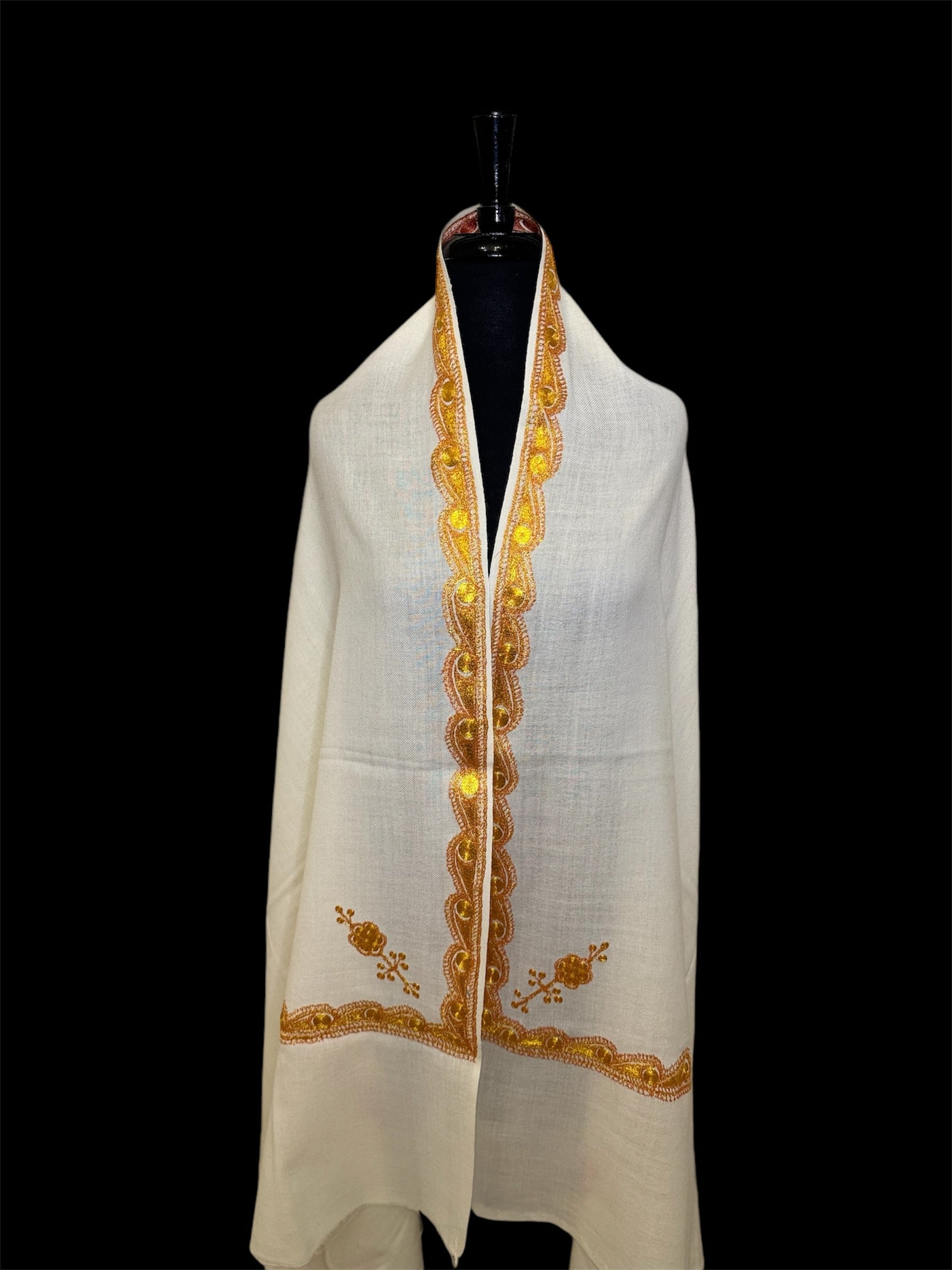 Kashmiri Tilla woolen shawl - Tilla work image 0