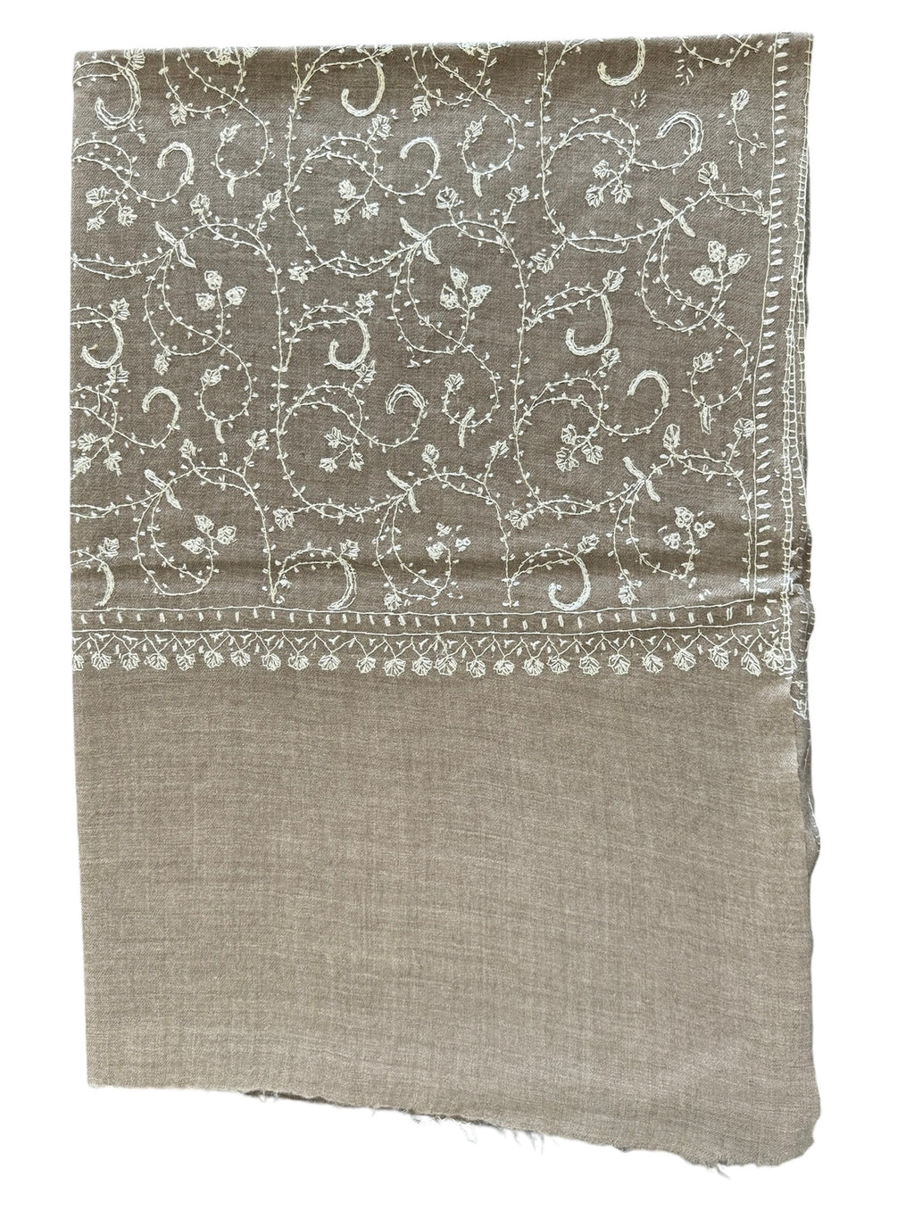 Kashmiri Feather-Light Woolen Stole - Sozni Jalidar Design image 8