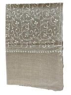 Kashmiri Feather-Light Woolen Stole - Sozni Jalidar Design image 8