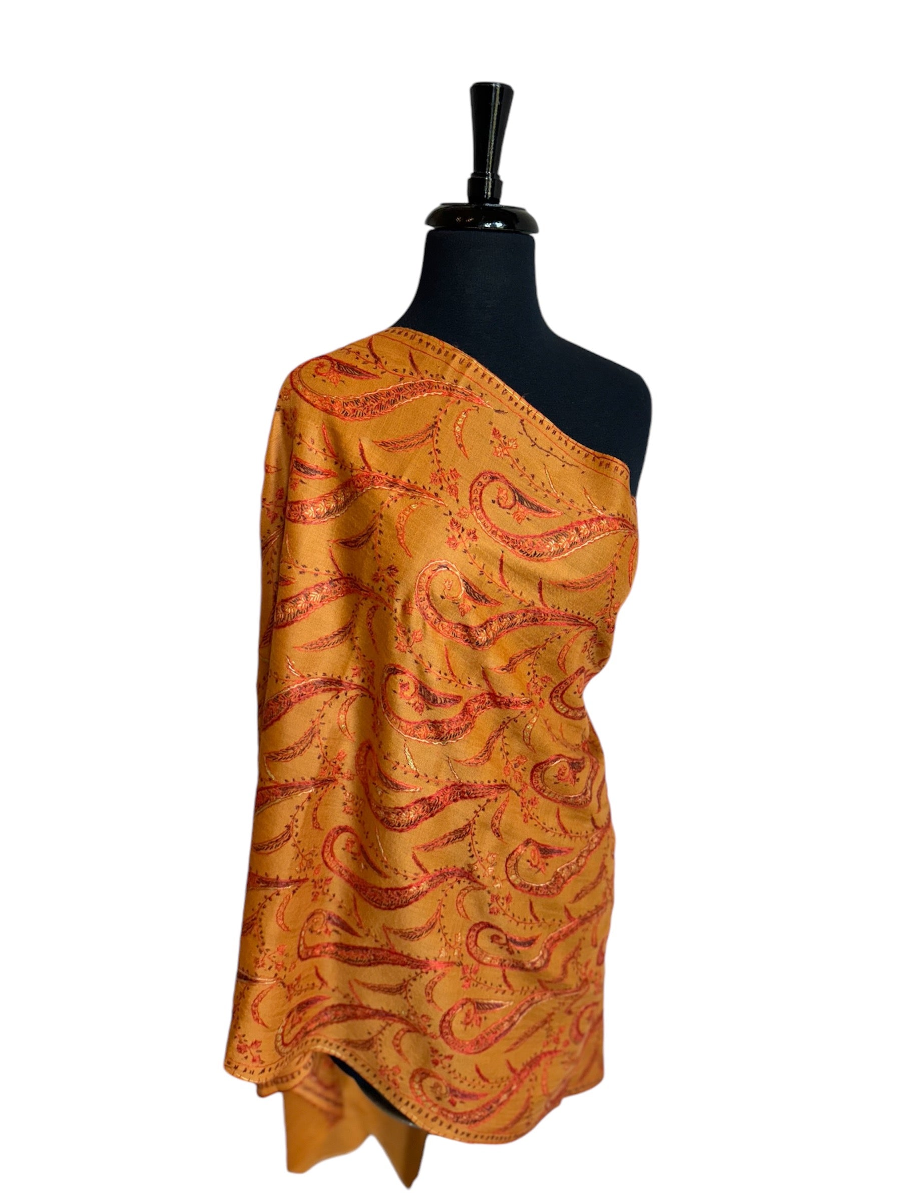 Kashmiri Woolen Stole - Sozni Jalidar Design image 3